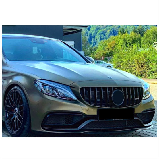 MERCEDES C Class W205 C205 AMG Style Front Grille With Camera Gloss Black 2014-2018