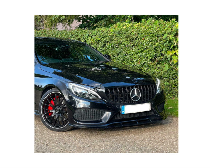 MERCEDES C Class W205 C205 AMG Style Front Grille No Camera Gloss Black 2014-2018