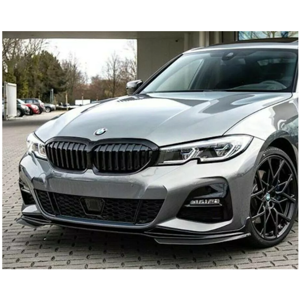 BMW 3 Series G20 G21 M Sport Front Splitter Gloss Black 2019+ - KEUBE