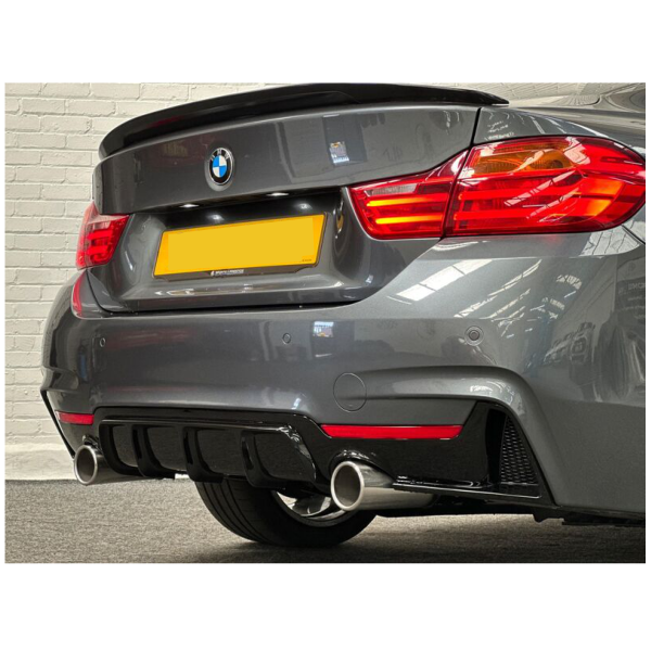 BMW 4 Series F32 F33 F36 Rear Diffuser (Dual Exhaust) Gloss Black 2012-2019 - KEUBE