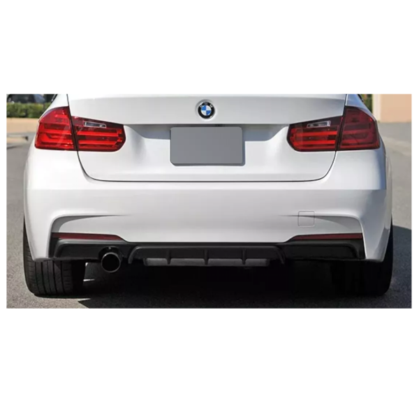 BMW 3 Series F30 F31 Rear Diffuser 2-0 (1 tip on left) Gloss Black 2012-2019 - KEUBE